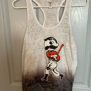 Women’s large natty boh tank top with baseball player